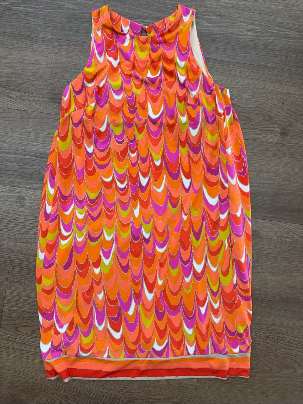 Trina Turk Orange Multi-Color Sleeveless Mini Dress Sz 2